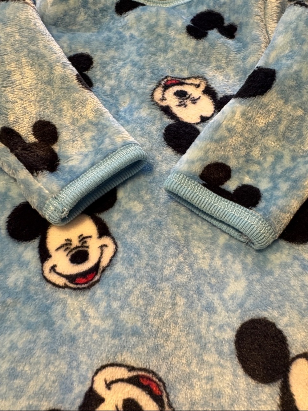 Disney baby Plush Blue Mickey Mouse Soft One-Piece with Hat and Blanket 3/6M - Picture 7 of 11